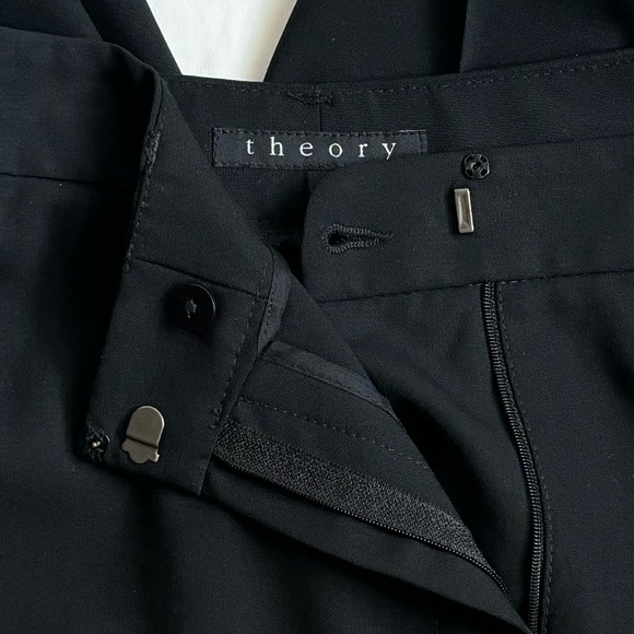 Theory Wool Straight Dress Pants Black Size 4 - Picture 8 of 16
